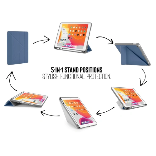 Etui Pipetto Origami No3 Pencil Case Apple iPad 10.2 2019/2020/2021 (7., 8. i 9 generacji) (granatowy)