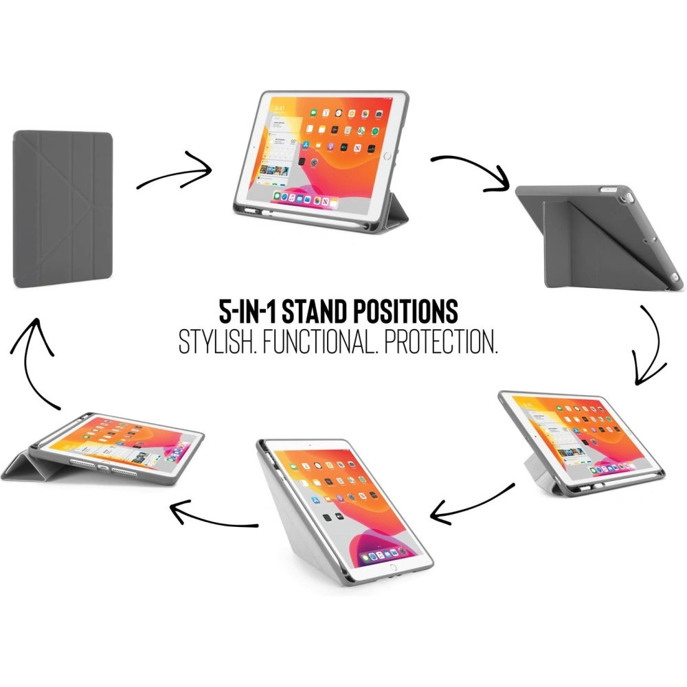 Hurtownia GSM - Etui Pipetto Origami No3 Pencil Case Apple iPad 10.2 2019/2020/2021 (7., 8. a 9. generace) (tmavě šedá) - PIP001GRY - {ean13} - Hurt