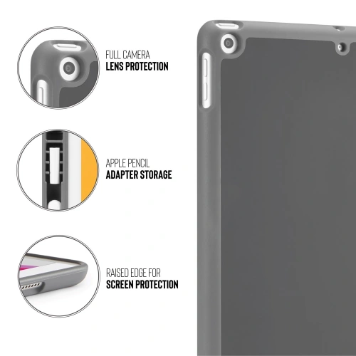 Etui Pipetto Origami No3 Pencil Case Apple iPad 10.2 2019/2020/2021 (7., 8. i 9 generacji) (ciemnoszary)