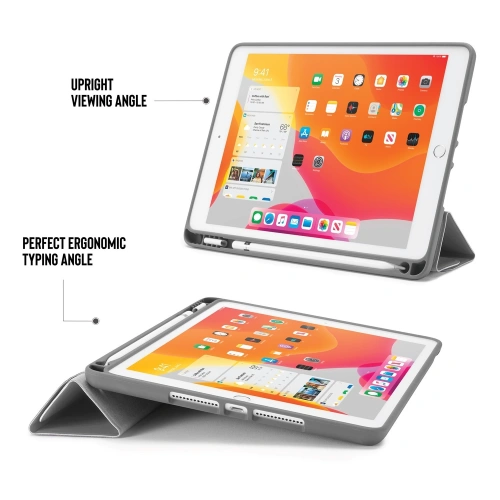 Etui Pipetto Origami No3 Pencil Case Apple iPad 10.2 2019/2020/2021 (7., 8. i 9 generacji) (ciemnoszary)