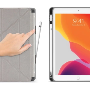 Wholesale Pipetto Origami No3 Pencil Case Apple iPad 10.2 2019/2020/2021 7, 8, 9 Gen (dark gray) - PIP001GRY - {ean13} - Hurt
