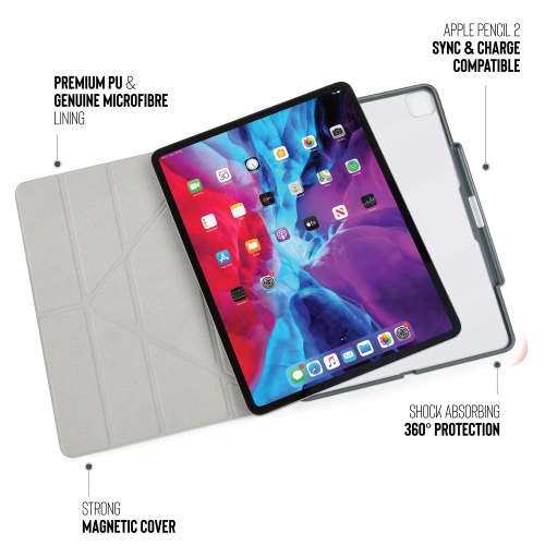 Etui Pipetto Origami No3 Pencil Case Apple iPad Pro 12.9 2020 (4. generacji) (Dark Grey)