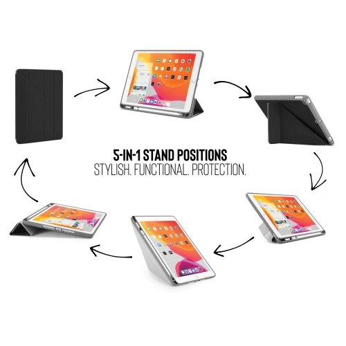 Etui Pipetto Origami No3 Pencil Case Apple iPad 10.2 2019/2020/2021 (7., 8. i 9 generacji) (czarny)