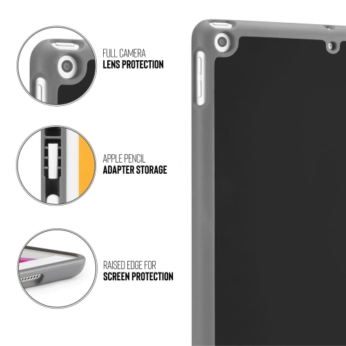 Etui Pipetto Origami No3 Pencil Case Apple iPad 10.2 2019/2020/2021 (7., 8. i 9 generacji) (czarny)