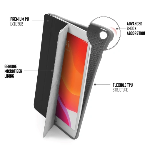 Etui Pipetto Origami No3 Pencil Case Apple iPad 10.2 2019/2020/2021 (7., 8. i 9 generacji) (czarny)