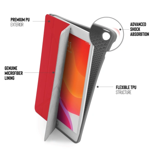 Etui Pipetto Origami No3 Pencil Case Apple iPad 10.2 2019/2020/2021 (7., 8. i 9 generacji) (czerwony)