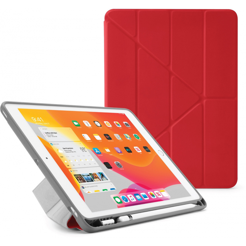 Hurtownia Pipetto - 5060520953229 - PIP005RED - Etui Pipetto Origami No3 Pencil Case Apple iPad 10.2 2019/2020/2021 (7., 8. i 9 generacji) (czerwony) - B2B homescreen