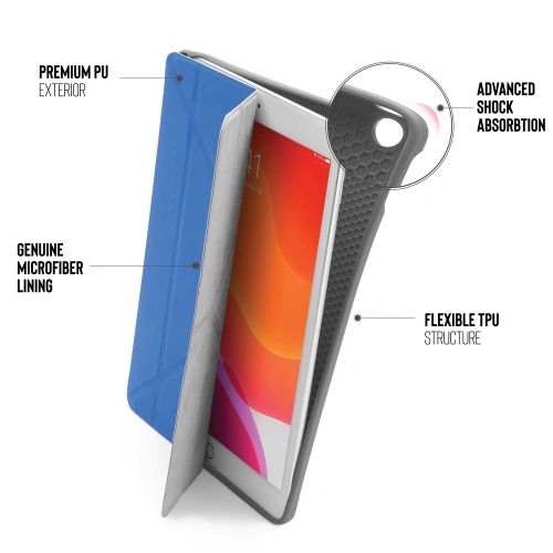 Etui Pipetto Origami No3 Pencil Case Apple iPad 10.2 2019/2020/2021 (7., 8. i 9 generacji) (Royal Blue)