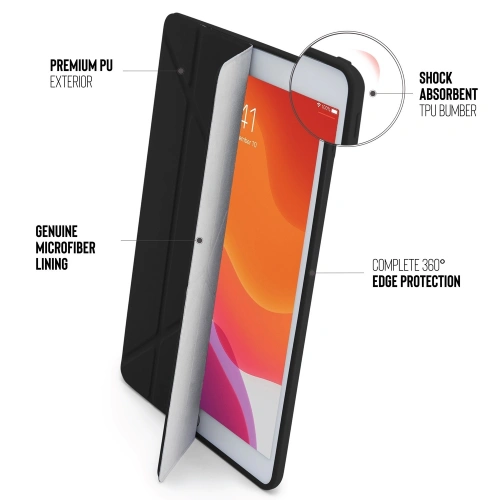 Etui Pipetto Origami No1 Original TPU Apple iPad 10.2 2019/2020/2021 (7., 8. i 9 generacji) (czarny)