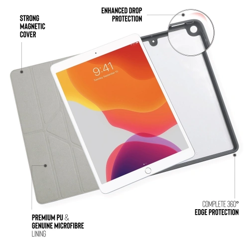 Etui Pipetto Origami No1 Original TPU Apple iPad 10.2 2019/2020/2021 (7., 8. i 9 generacji) (ciemnoszary)