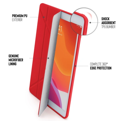 Etui Pipetto Origami No1 Original TPU Apple iPad 10.2 2019/2020/2021 (7., 8. i 9 generacji) (czerwony)