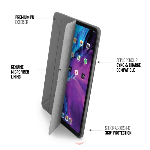 Etui Pipetto Origami No1 Original TPU Apple iPad Pro 12.9 2018/2020/2021 (3., 4. i 5. generacji) (Dark Grey)