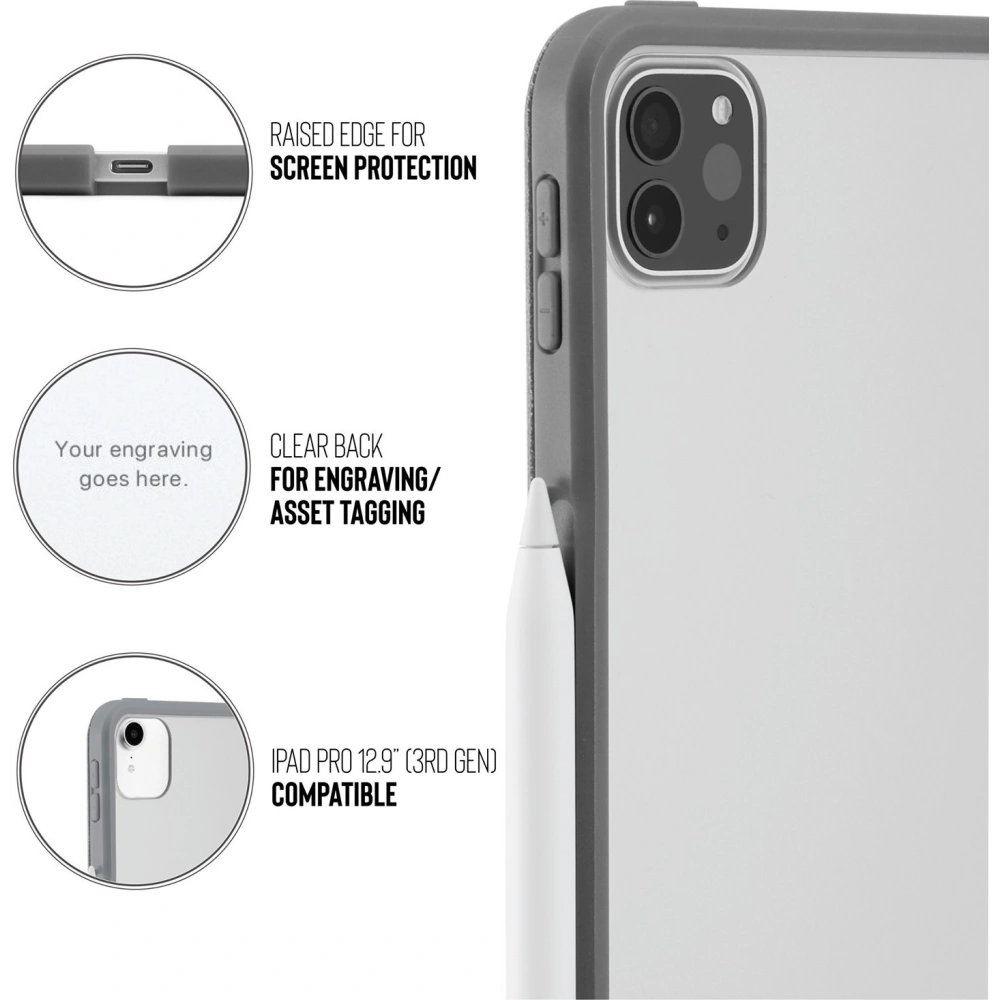 Hurtownia GSM - Etui Pipetto Origami No1 Original TPU Apple iPad Pro 12.9 2018/2020/2021 (3., 4. a 5. generace) (Tmavě šedá) - PIP012GRY - {ean13} - Hurt