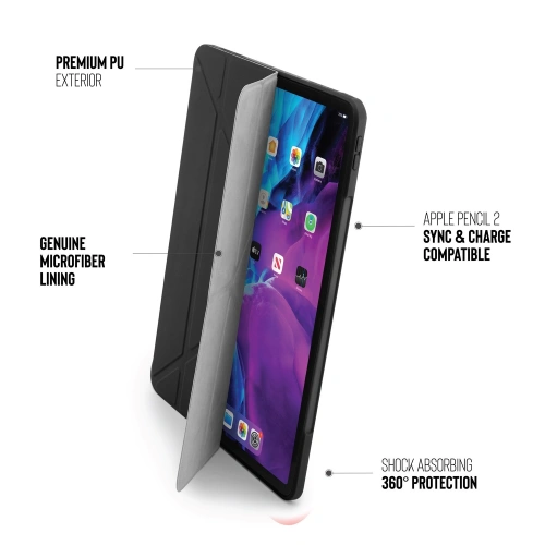 Etui Pipetto Origami No1 Original TPU Apple iPad Pro 12.9 2018/2020/2021 (3., 4. i 5. generacji) (czarny)