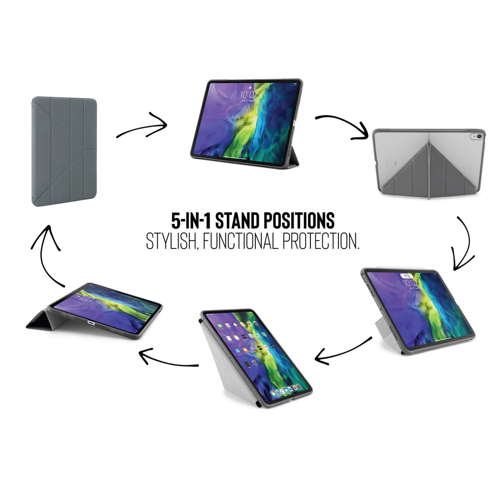 Hurtownia GSM - Etui Pipetto Origami No1 Original TPU Apple iPad Air 10.9 2020/2022 (4. a 5. generace) / iPad Air 11 2024 (6. generace) (tmavě šedá) - PIP020GRY - {ean13} - Hurt