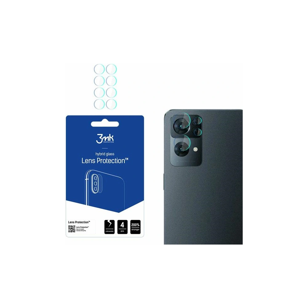 Hurtownia GSM - Szkło hybrydowe na obiektyw aparatu 3MK Lens Protection Oppo Reno 7 Pro 5G [4 PACK] - 3MK2575 - {ean13} - Hurt