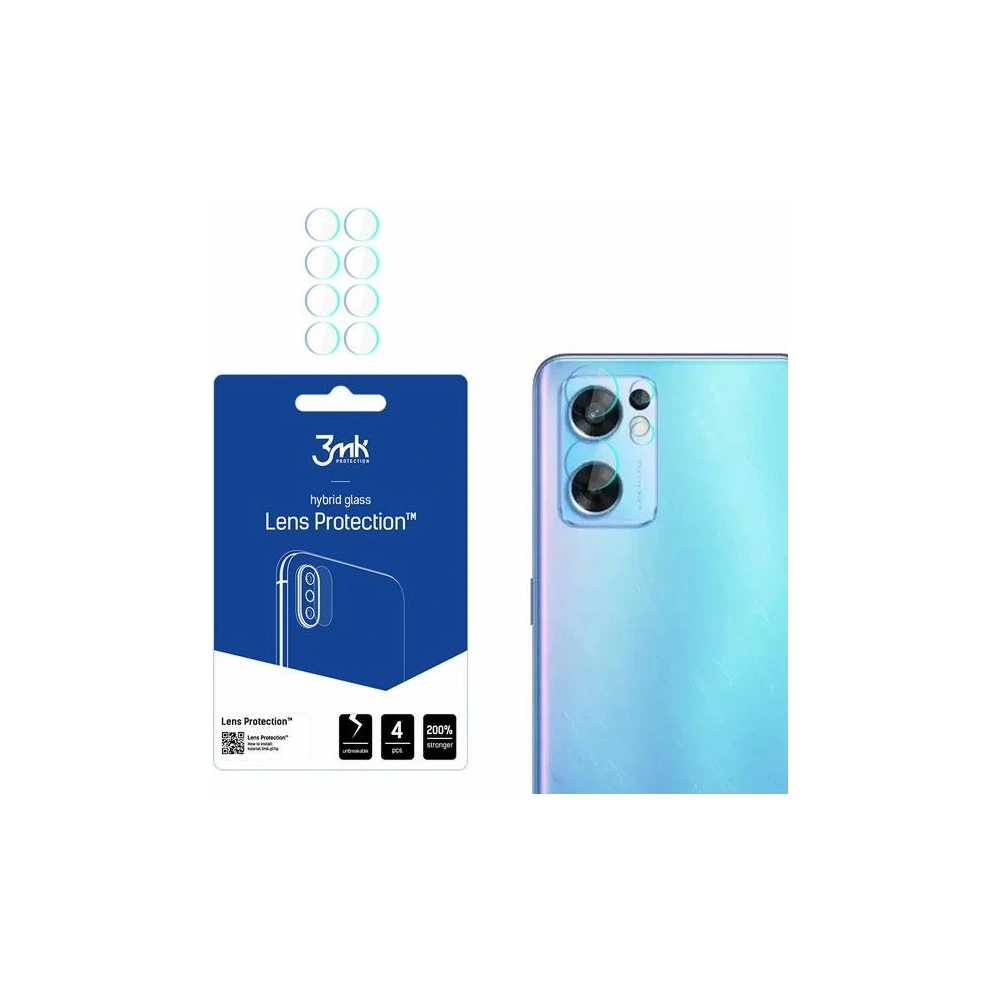 Hurtownia GSM - Szkło hybrydowe na obiektyw aparatu 3MK Lens Protection Oppo Reno 7 SE 5G [4 PACK] - 3MK2576 - {ean13} - Hurt
