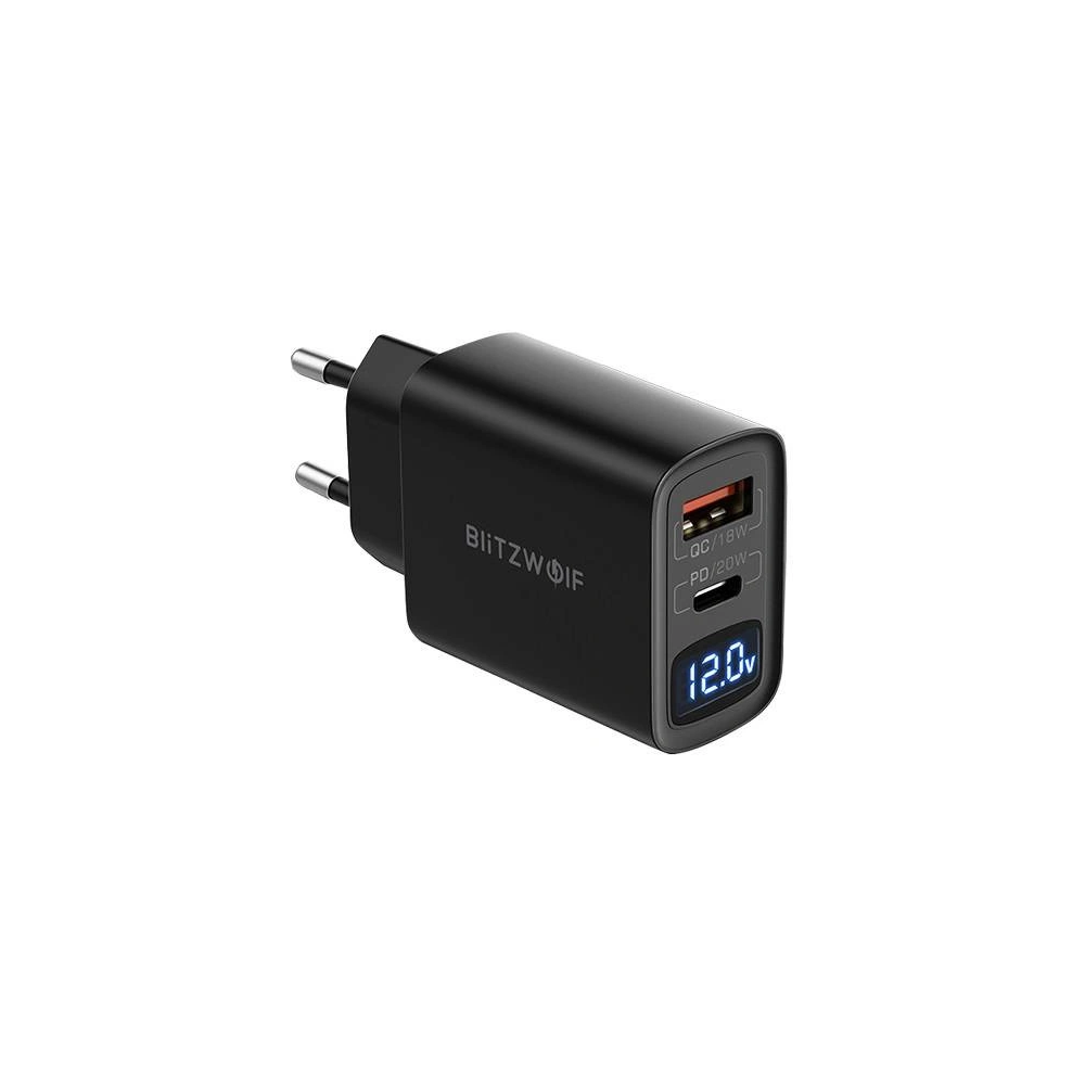Hurtownia GSM - Ładowarka sieciowa Blitzwolf BW-S19, USB, USB-C, 20W (czarna) - BLZ423BLK - {ean13} - Hurt