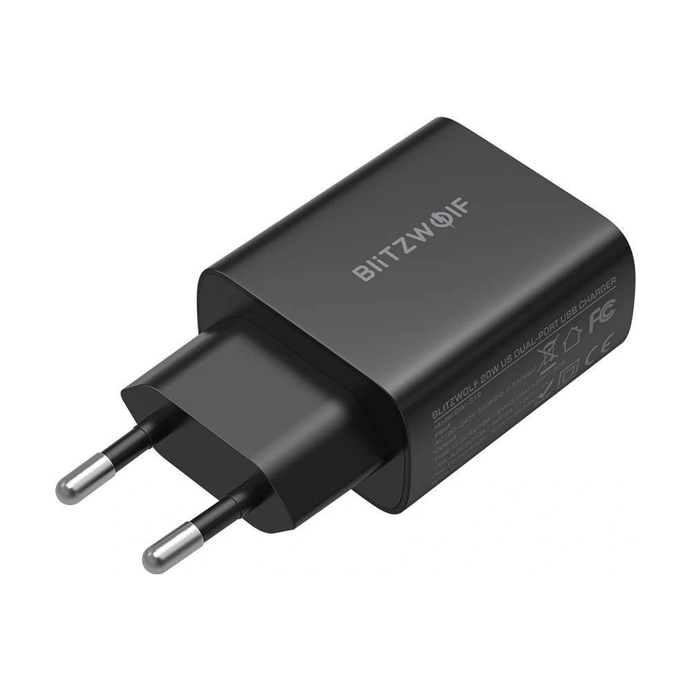 Hurtownia GSM - Ładowarka sieciowa Blitzwolf BW-S19, USB, USB-C, 20W (czarna) - BLZ423BLK - {ean13} - Hurt