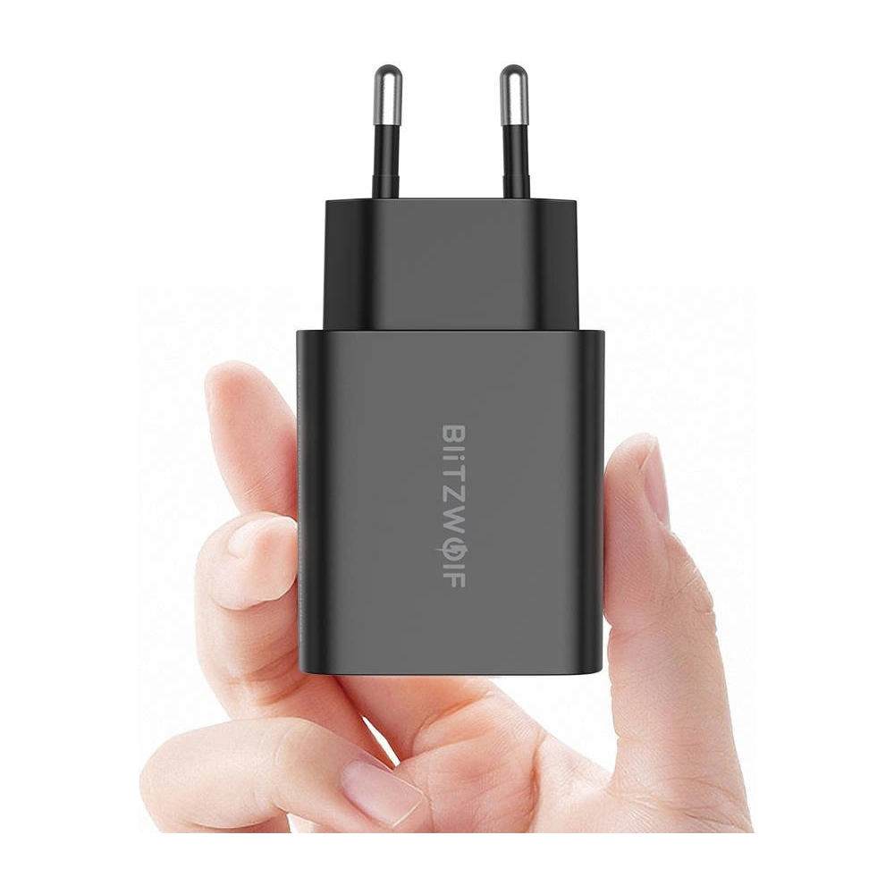 Hurtownia GSM - Ładowarka sieciowa Blitzwolf BW-S19, USB, USB-C, 20W (czarna) - BLZ423BLK - {ean13} - Hurt