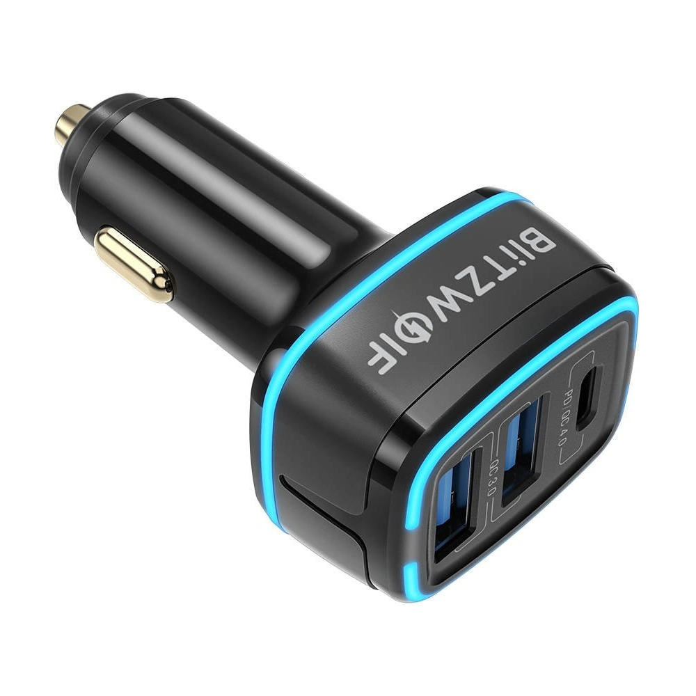 Wholesale Blitzwolf BW-SD7 car charger, 2x USB, USB-C, 80W (black) - BLZ430BLK - {ean13} - Hurt