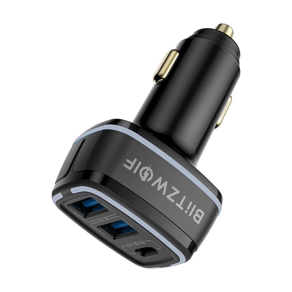 Hurtownia GSM - Ładowarka samochodowa Blitzwolf BW-SD7, 2x USB, USB-C, 80W (czarna) - BLZ430BLK - {ean13} - Hurt