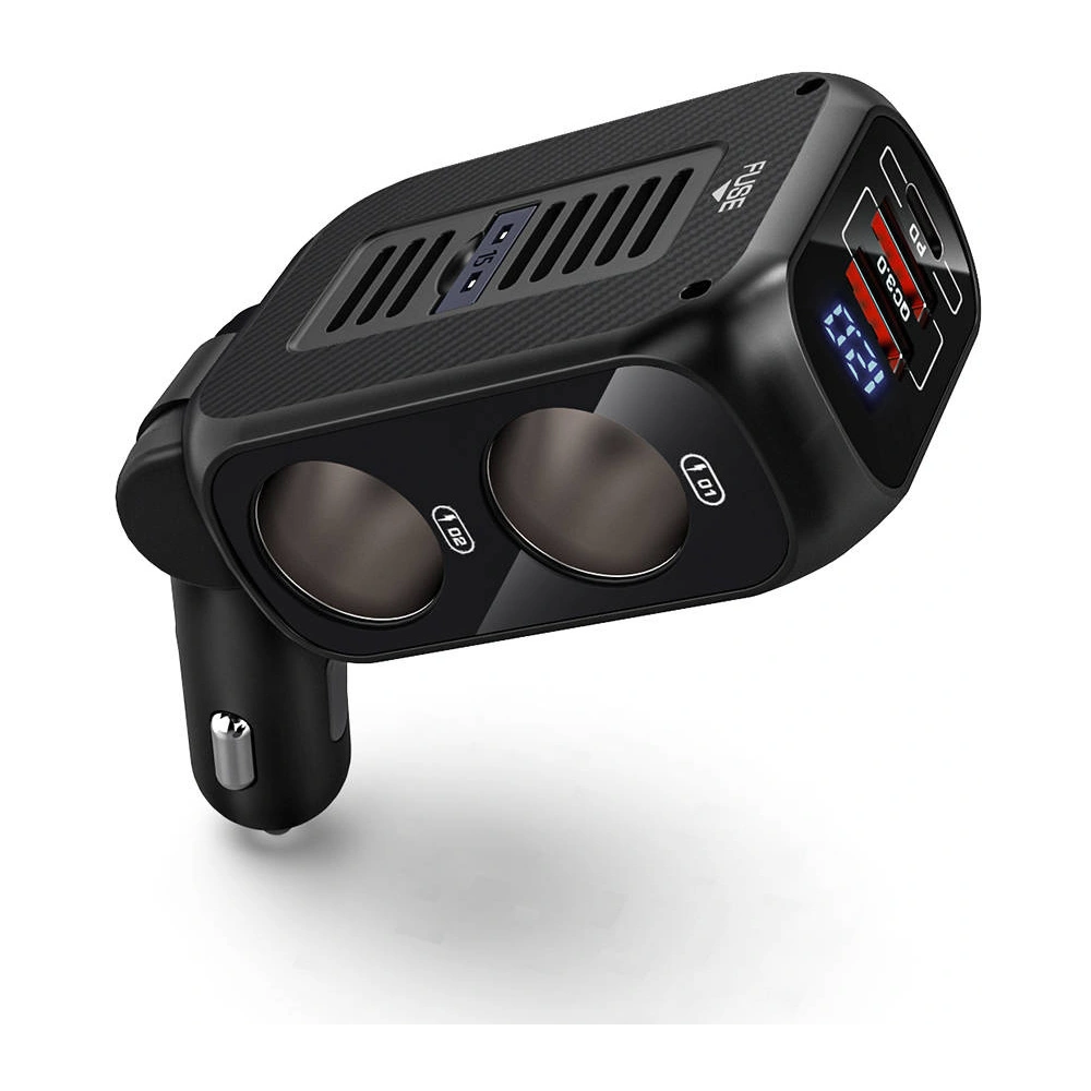 Hurtownia GSM - Ładowarka samochodowa BlitzWolf BW-CLA1, 2x gniazdo zapalniczki, 2xUSB, USB-C, 150W (czarna) - BLZ431BLK - {ean13} - Hurt