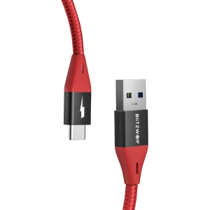 Hurtownia GSM - Kabel USB do USB-C BlitzWolf BW-TC22 3A, 20W, 1.8m (czerwony) - BLZ450RED - {ean13} - Hurt