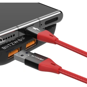 Hurtownia GSM - Kabel USB do USB-C BlitzWolf BW-TC22 3A, 20W, 1.8m (czerwony) - BLZ450RED - {ean13} - Hurt