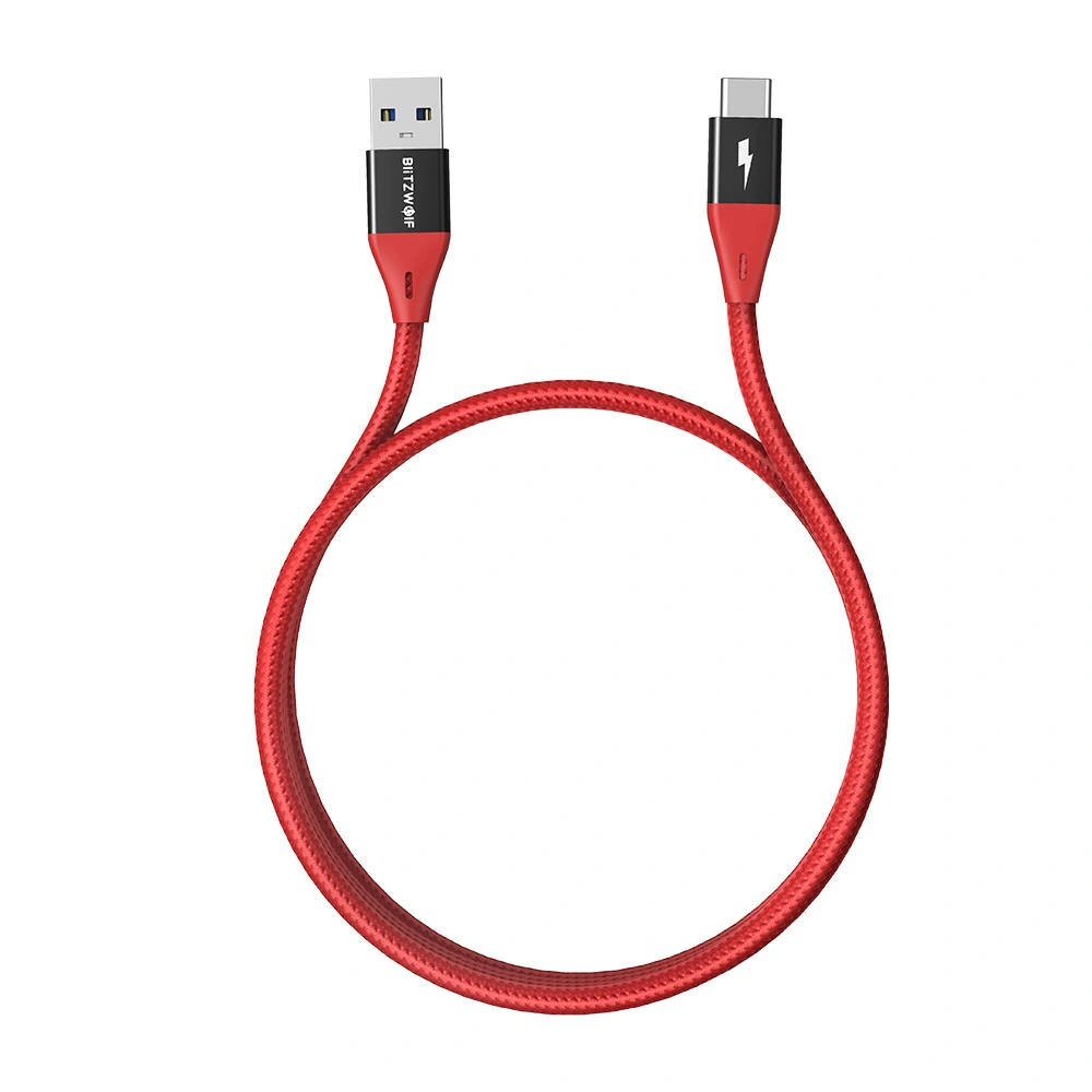 Hurtownia GSM - Kabel USB do USB-C BlitzWolf BW-TC22 3A, 20W, 0.9m (czerwony) - BLZ451RED - {ean13} - Hurt