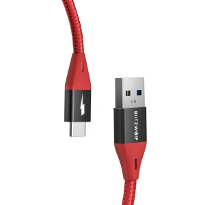 Hurtownia GSM - Kabel USB do USB-C BlitzWolf BW-TC22 3A, 20W, 0.9m (czerwony) - BLZ451RED - {ean13} - Hurt
