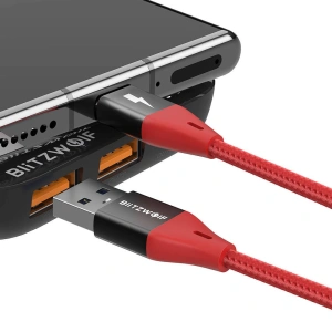 Hurtownia GSM - Kabel USB do USB-C BlitzWolf BW-TC22 3A, 20W, 0.9m (czerwony) - BLZ451RED - {ean13} - Hurt