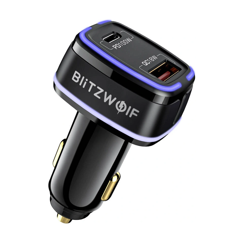 Hurtownia GSM - Autonabíječka Blitzwolf BW-SD8, USB, USB-C, 100W (černá) - BLZ453BLK - {ean13} - Hurt