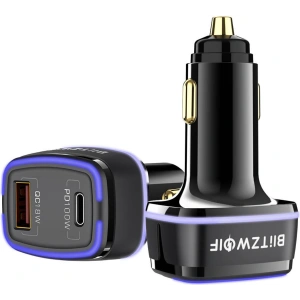 Hurtownia GSM - Ładowarka samochodowa Blitzwolf BW-SD8, USB, USB-C, 100W (czarna) - BLZ453BLK - {ean13} - Hurt