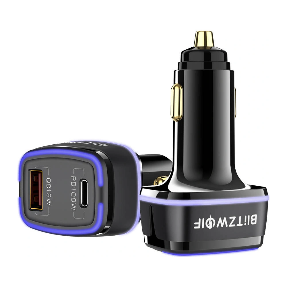Hurtownia GSM - Autonabíječka Blitzwolf BW-SD8, USB, USB-C, 100W (černá) - BLZ453BLK - {ean13} - Hurt