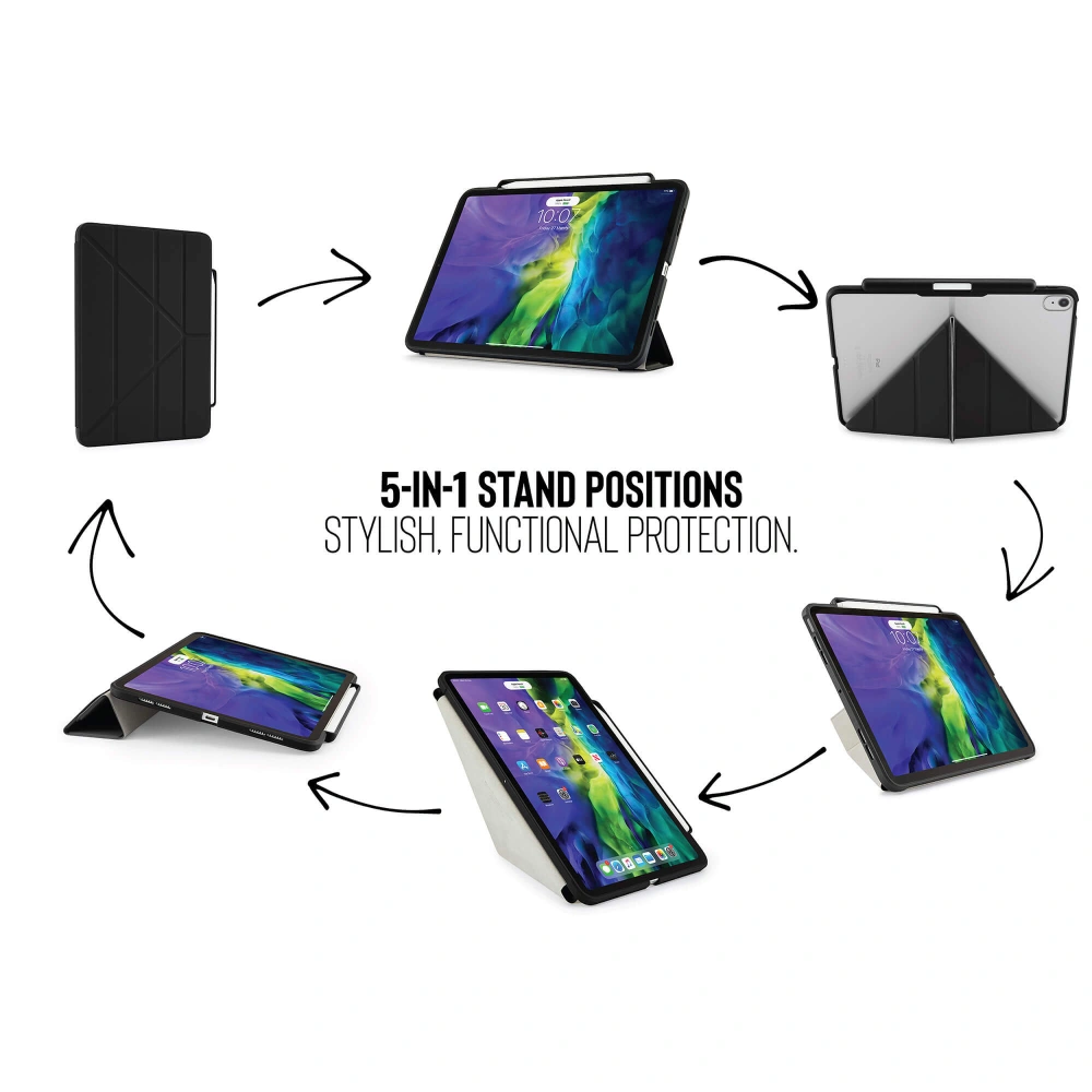 Hurtownia GSM - Etui Pipetto Origami No3 Pencil Case Apple iPad Air 10.9 2020/2022 (4. a 5. generace) / iPad Air 11 2024 (6. generace) (černý) - PIP022BLK - {ean13} - Hurt
