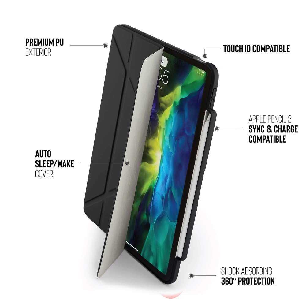 Hurtownia GSM - Etui Pipetto Origami No3 Pencil Case Apple iPad Air 10.9 2020/2022 (4. a 5. generace) / iPad Air 11 2024 (6. generace) (černý) - PIP022BLK - {ean13} - Hurt
