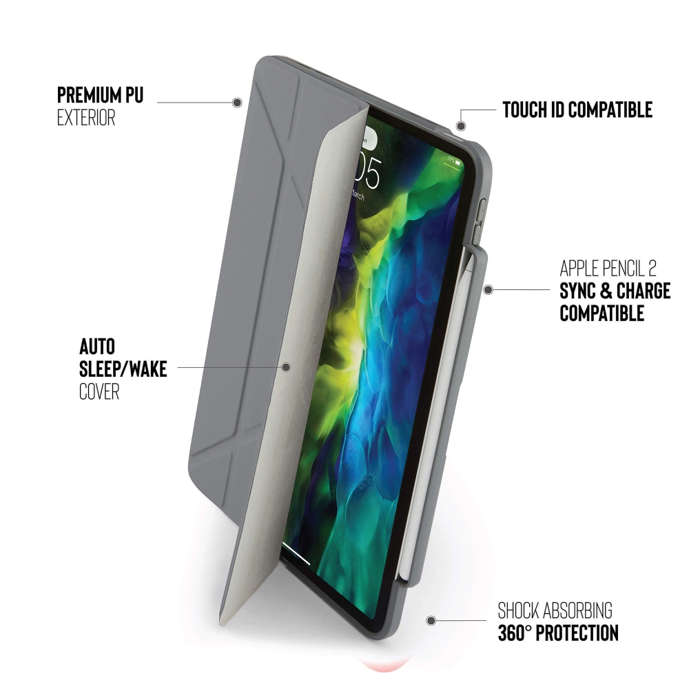 Hurtownia GSM - Etui Pipetto Origami No3 Pencil Case Apple iPad Air 10.9 2020/2022 (4. a 5. generace) / iPad Air 11 2024 (6. generace) (tmavě šedá) - PIP023GRY - {ean13} - Hurt