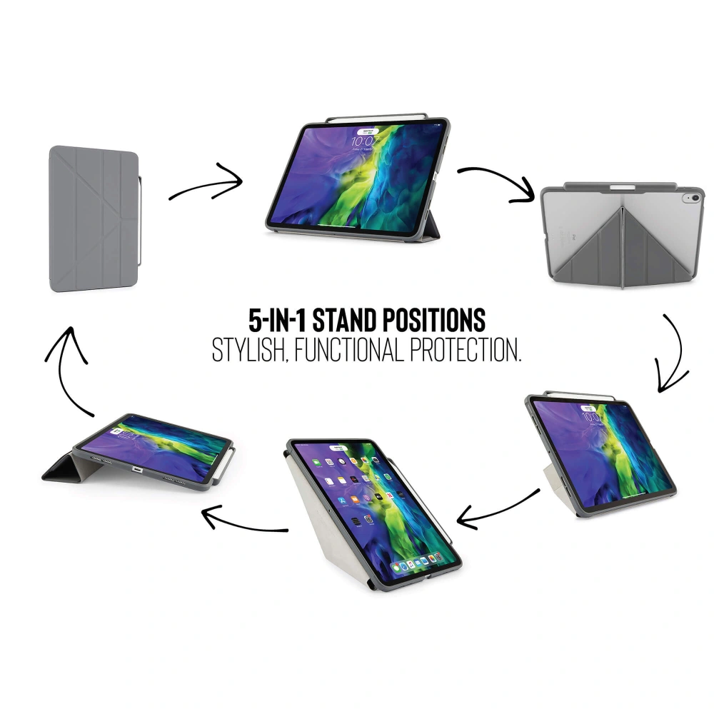 Hurtownia GSM - Etui Pipetto Origami No3 Pencil Case Apple iPad Air 10.9 2020/2022 (4. a 5. generace) / iPad Air 11 2024 (6. generace) (tmavě šedá) - PIP023GRY - {ean13} - Hurt