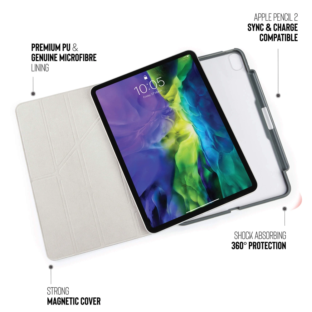 Hurtownia GSM - Etui Pipetto Origami No3 Pencil Case Apple iPad Air 10.9 2020/2022 (4. a 5. generace) / iPad Air 11 2024 (6. generace) (tmavě šedá) - PIP023GRY - {ean13} - Hurt