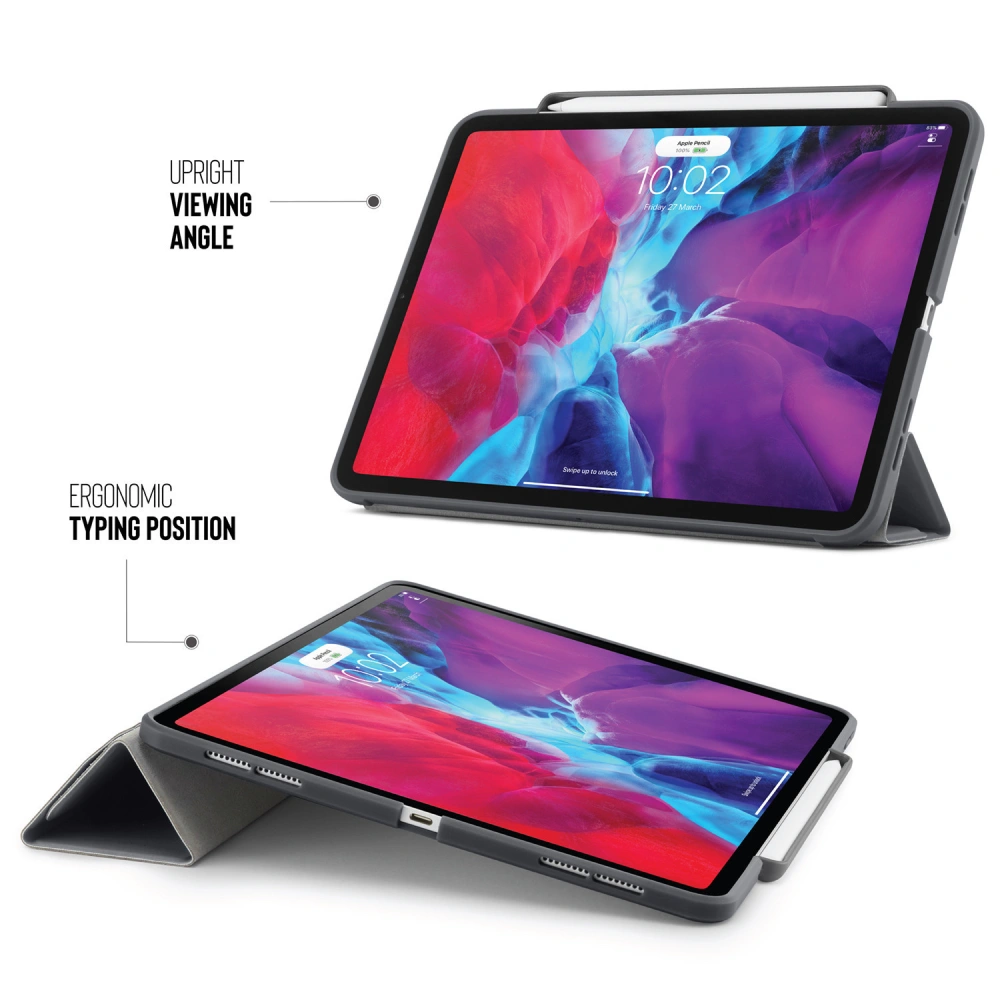 Hurtownia GSM - Etui Pipetto Origami No3 Pencil Case Apple iPad Air 10.9 2020/2022 (4. a 5. generace) / iPad Air 11 2024 (6. generace) (tmavě šedá) - PIP023GRY - {ean13} - Hurt