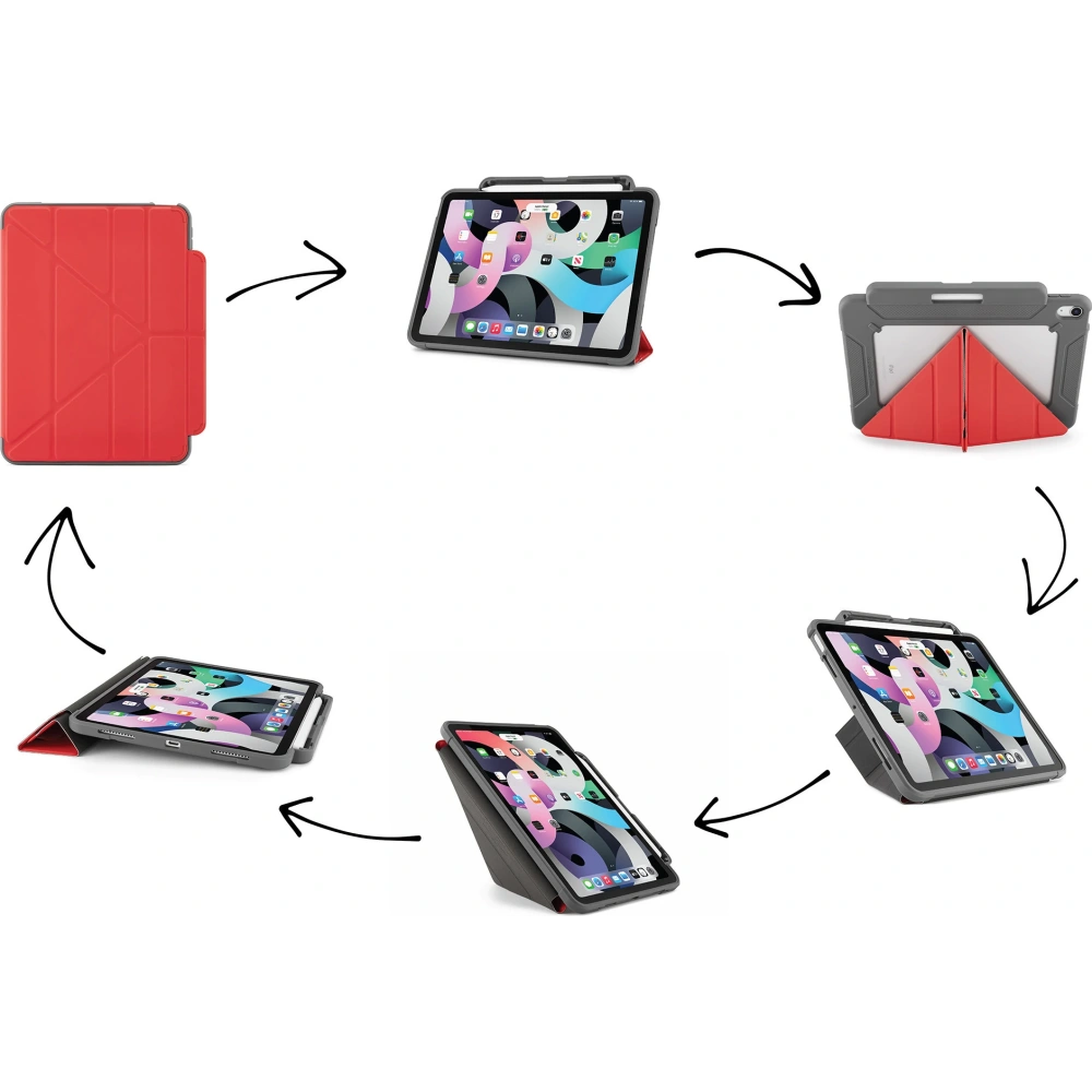 Hurtownia GSM - Etui Pipetto Origami No2 Pencil Shield Apple iPad Air 10.9 2020/2022 (4. a 5. generace) / iPad Air 11 2024 (6. generace) (červené) - PIP027RED - {ean13} - Hurt