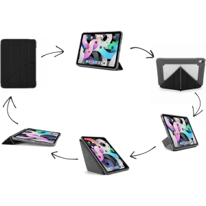 Etui Pipetto Origami No2 Shield Apple iPad Air 10.9 2020/2022 (4. i 5. generacji) / iPad Air 11 2024 (6. generacji) (czarny)