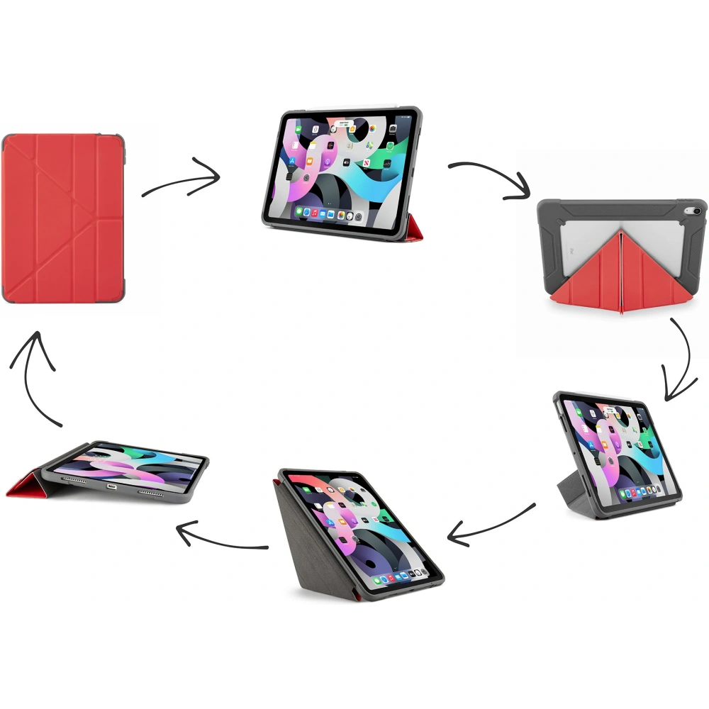 Hurtownia GSM - Etui Pipetto Origami Apple iPad Air 10.9 2020/2022 (4. a 5. generace) / iPad Air 11 2024 (6. generace) (červená) - PIP031RED - {ean13} - Hurt