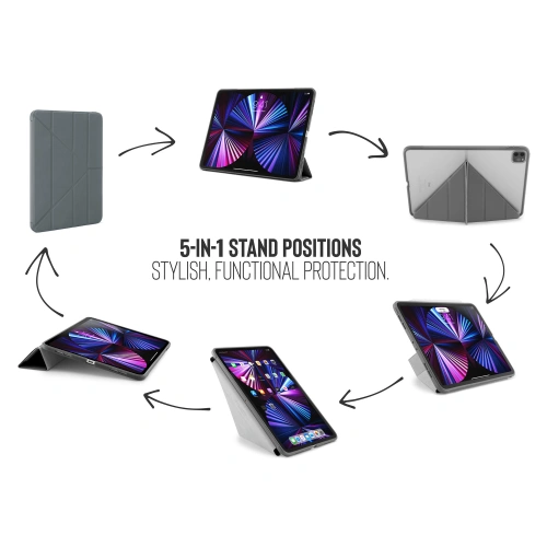 Etui Pipetto Origami No1 Original TPU Apple iPad Pro 11 2018/2020/2021 (1., 2. i 3. generacji) (ciemnoszary)