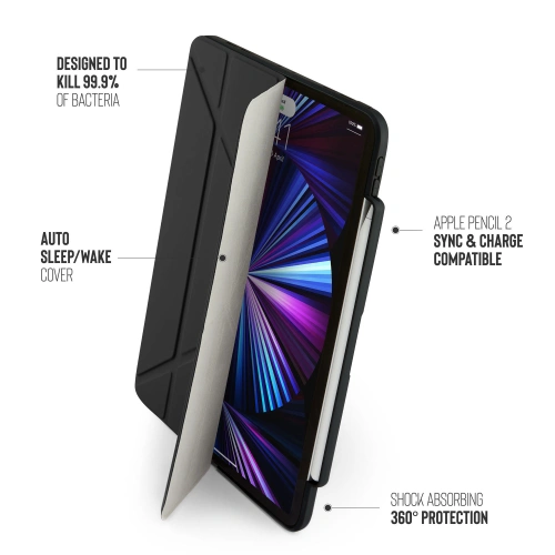 Etui Pipetto Origami No3 Pencil Case Apple iPad Pro 11 2018/2020/2021 (1., 2. i 3. generacji) (czarny)