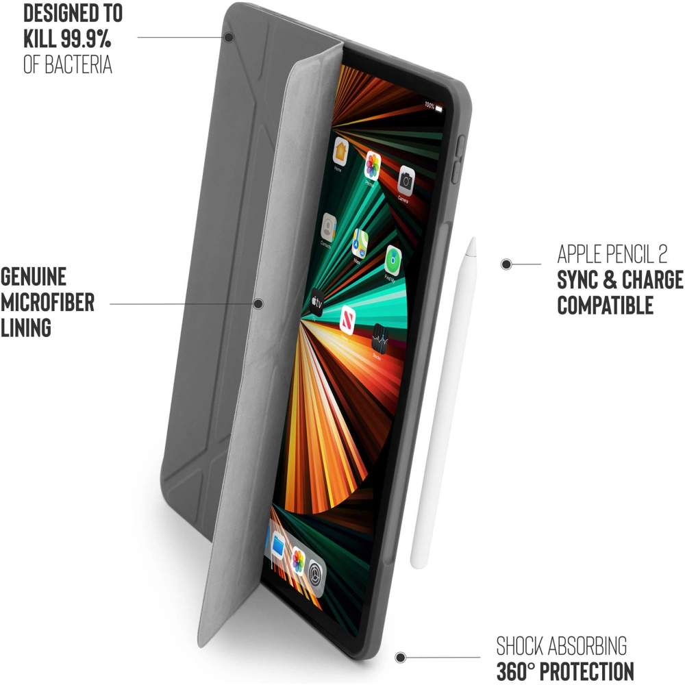 Hurtownia GSM - Etui Pipetto Origami No1 Original TPU Apple iPad Pro 12.9 2018/2020/2021 (3., 4. a 5. generace) (tmavě šedá) - PIP039GRY - {ean13} - Hurt