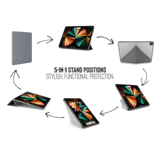 Etui Pipetto Origami No1 Original TPU Apple iPad Pro 12.9 2018/2020/2021 (3., 4. i 5. generacji) (ciemnoszary)