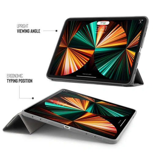 Etui Pipetto Origami No1 Original TPU Apple iPad Pro 12.9 2018/2020/2021 (3., 4. i 5. generacji) (ciemnoszary)