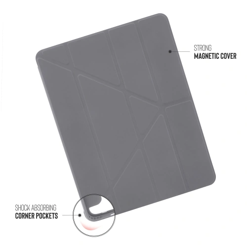 Etui Pipetto Origami No1 Original TPU Apple iPad Pro 12.9 2018/2020/2021 (3., 4. i 5. generacji) (ciemnoszary)